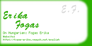 erika fogas business card